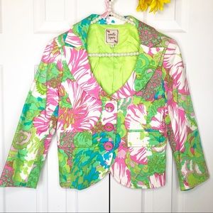 ThredUp Banette Lepore Floral Tropidal Bright Crop Blazer